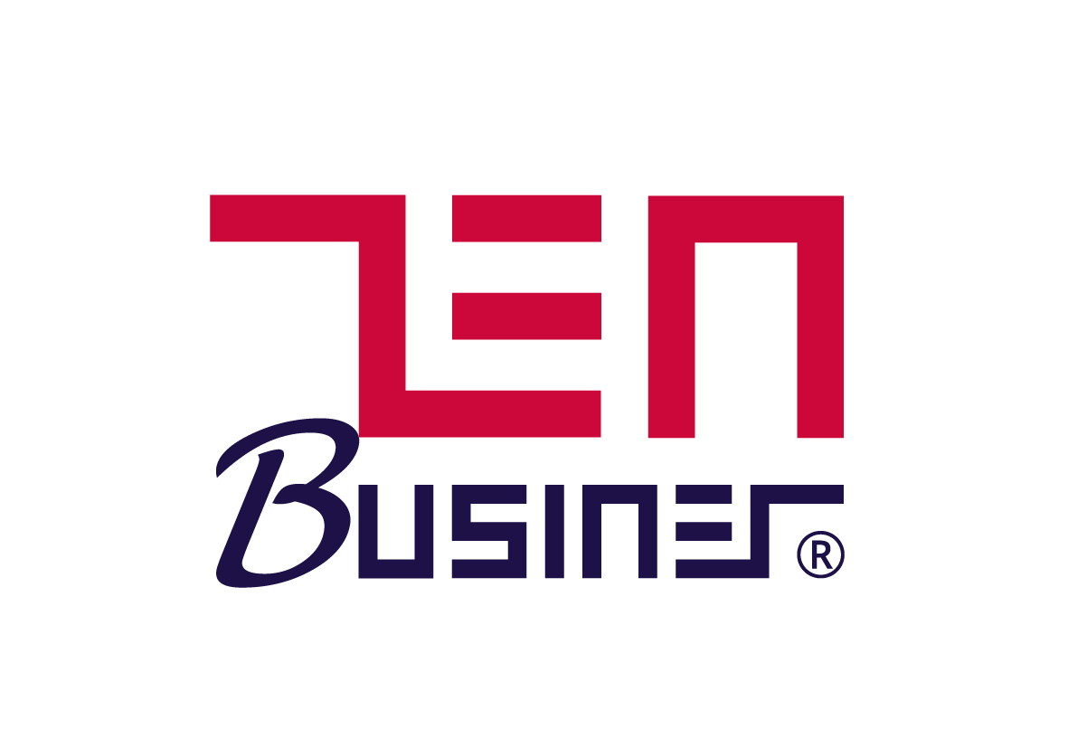 schlichtes und einmaliges Logo mitSchrift konstruiert aus Quadern ZEN Business